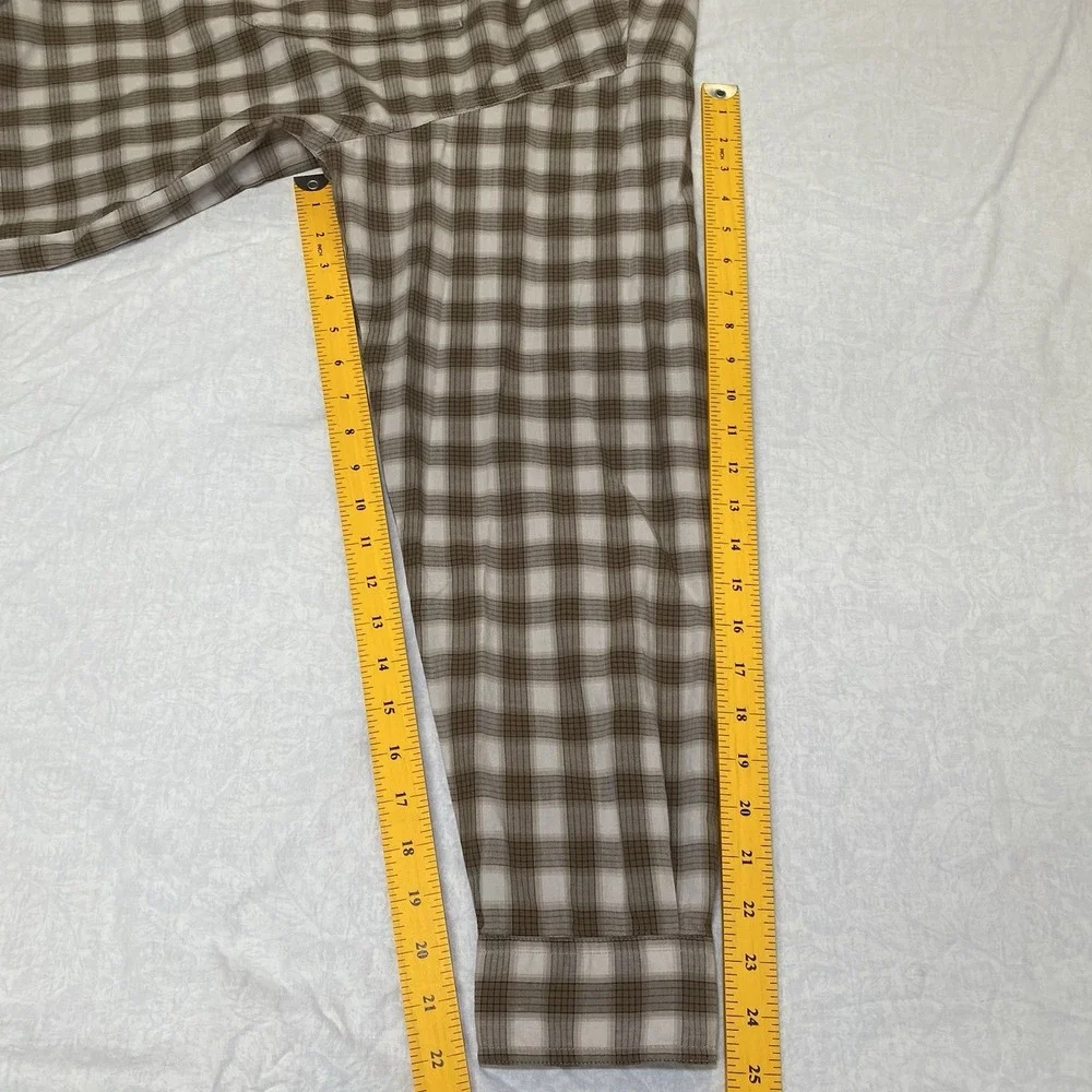 Columbia‎ Button Down Shirt Mens XXL Brown Tan Plaid Cotton Outdoor